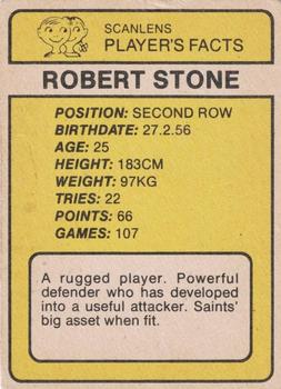1981 Scanlens #105 Robert Stone Back